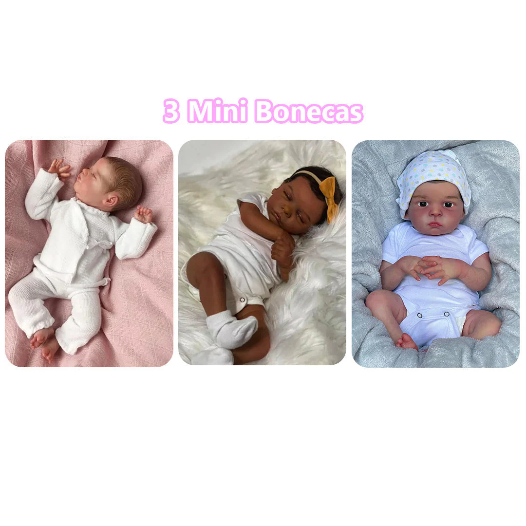(PROMOÇÃO EXCLUSIVA) Boneca Mini BebeReborn - (Ganhe Roupinha GRÁTIS!)