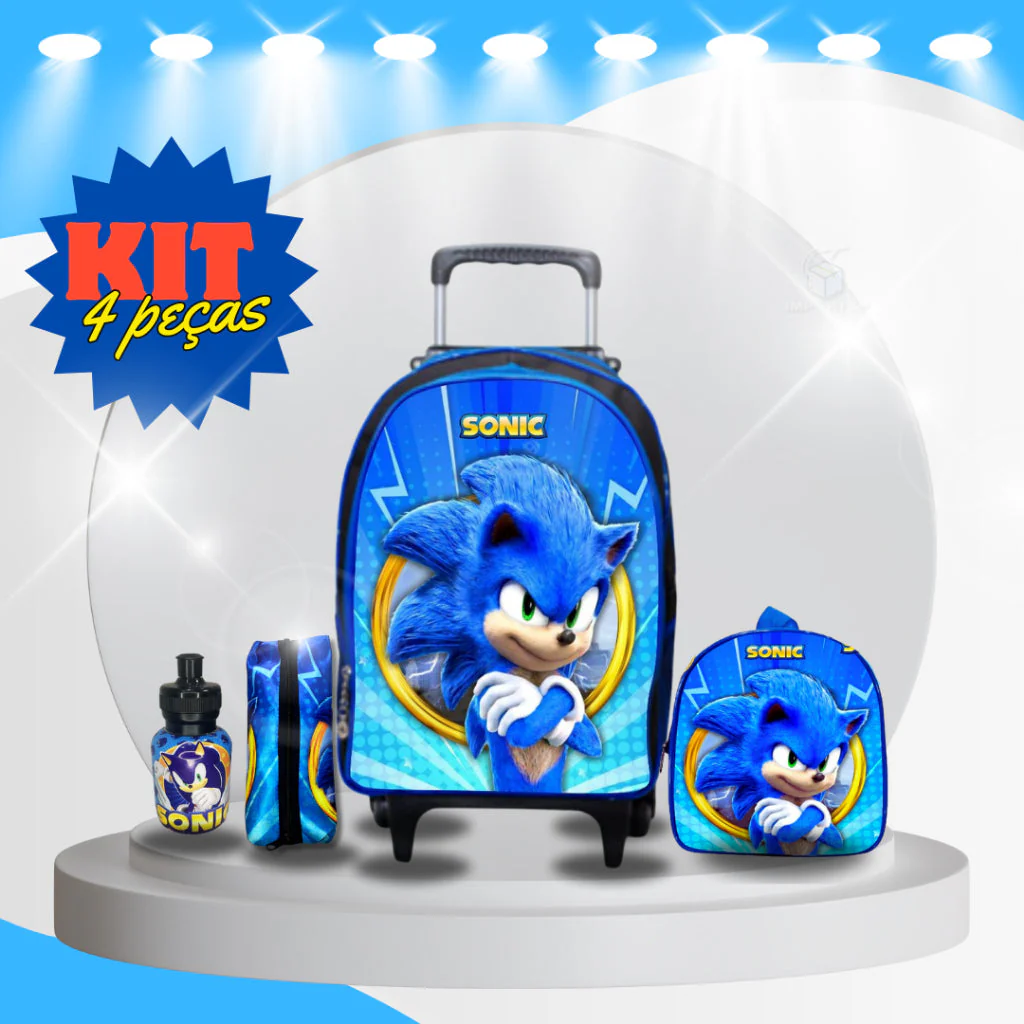 (PROMOÇÃO VOLTA ÀS AULAS) Kit Mochila Escolar Rodinha + Lancheira + Estojo + (BRINDE) - Image 4