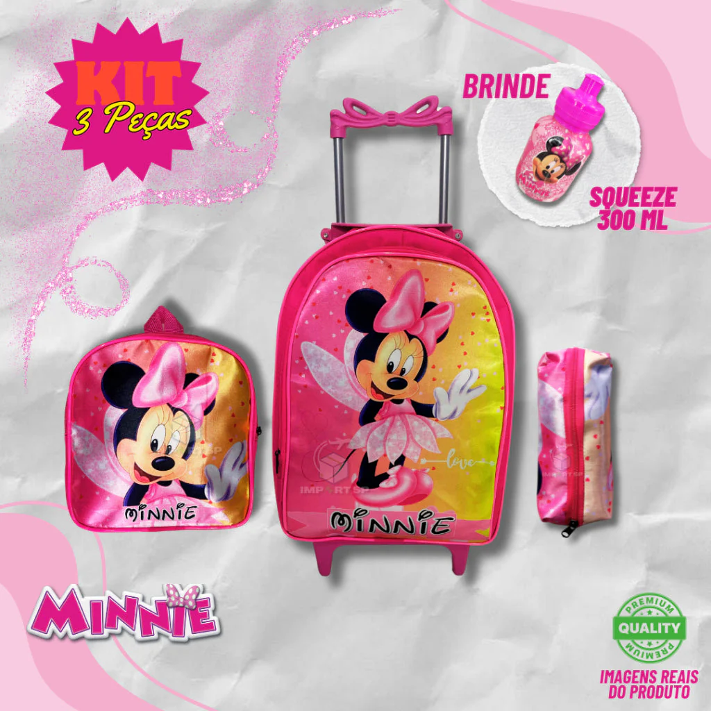 (PROMOÇÃO VOLTA ÀS AULAS) Kit Mochila Escolar Rodinha + Lancheira + Estojo + (BRINDE) - Image 6