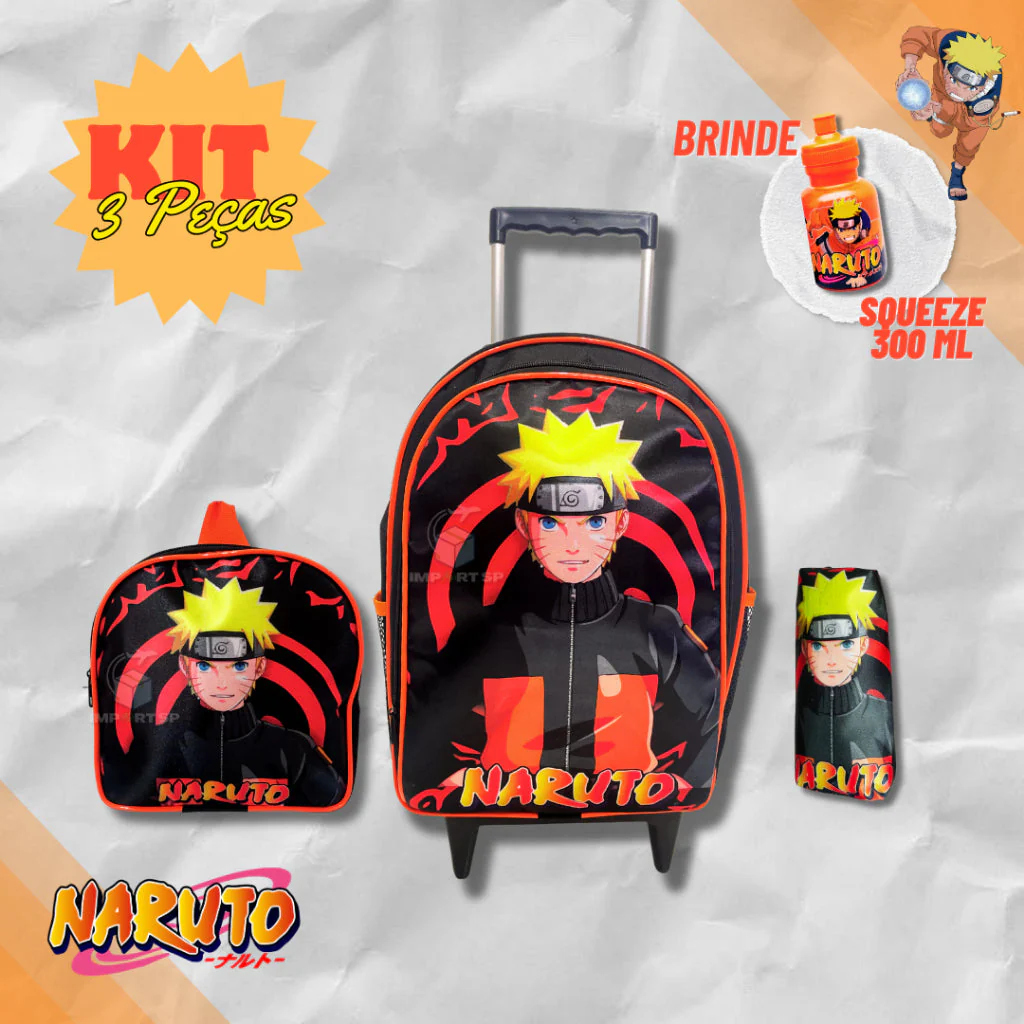 (PROMOÇÃO VOLTA ÀS AULAS) Kit Mochila Escolar Rodinha + Lancheira + Estojo + (BRINDE) - Image 9