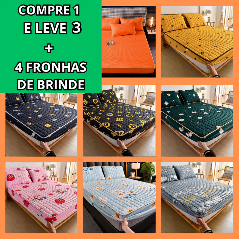 [COMPRE 1 LEVE 3] Capa Para Colchão Impermeável + 4 Fronha de Brinde [QUEIMA DE ESTOQUE]