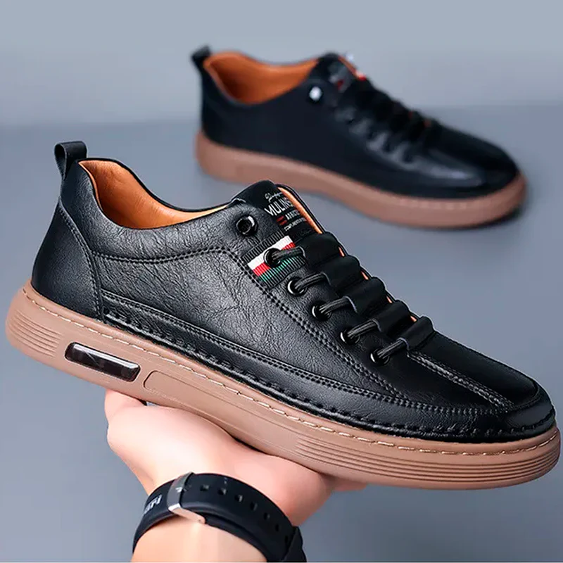 (PAGUE 1 LEVE 2) Tênis Masculino Casual de Couro Italian Man + BRINDE - Image 5
